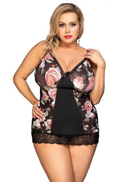 Discover Elegance with the YesX YX835Q Floral Babydoll Chemise