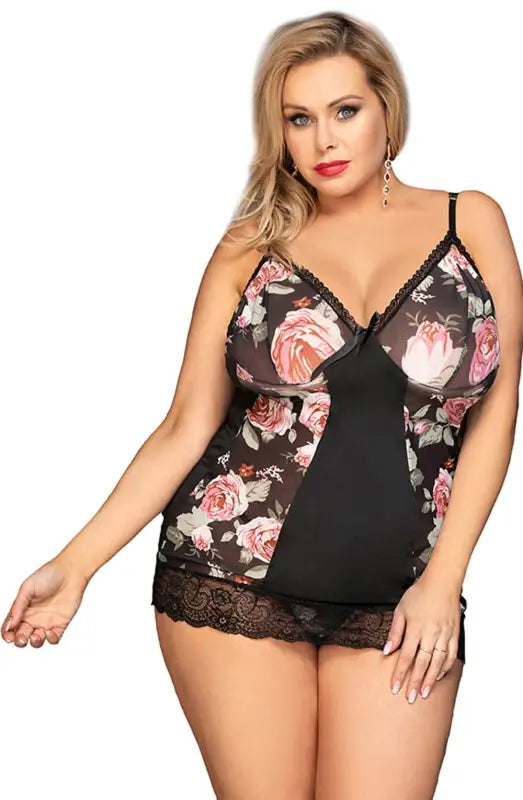 Discover Elegance with the YesX YX835Q Floral Babydoll Chemise