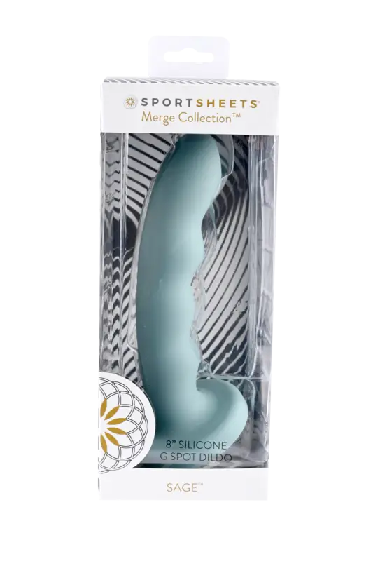 Sportsheets Merge Collection - Sage - 8" Solid Silicone G-Spot Dildo