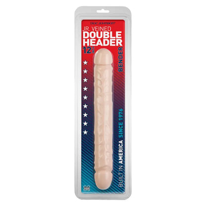 Discover the Pleasure of the Veined Double Header Inch Bender Dong Flesh