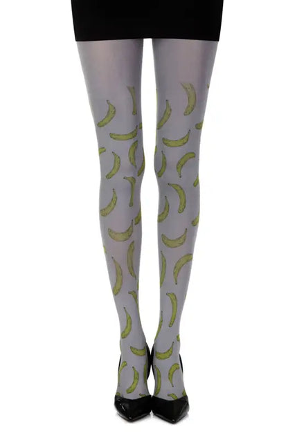 Discover Zohara Going Bananas Grey Print Tights with Yellow Bananas Exotic - Size 1
