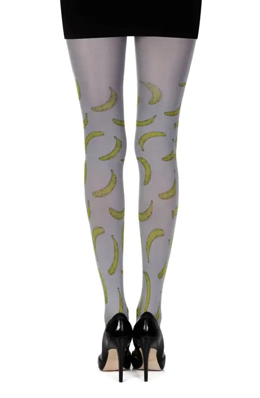 Discover Zohara Going Bananas Grey Print Tights with Yellow Bananas Exotic - Size 1