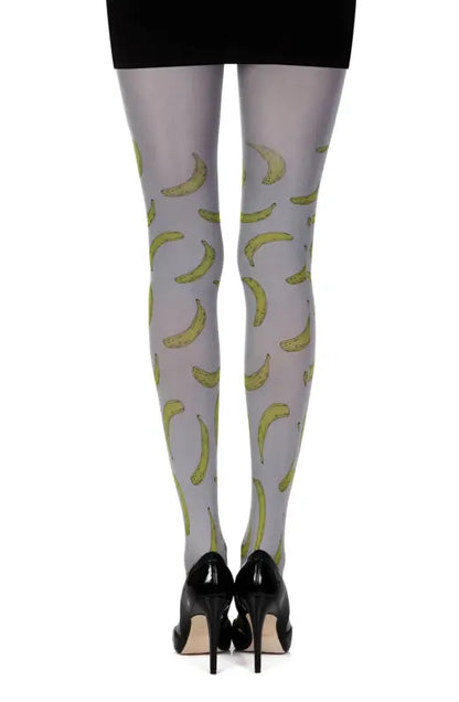 Discover Zohara Going Bananas Grey Print Tights with Yellow Bananas Exotic - Size 1