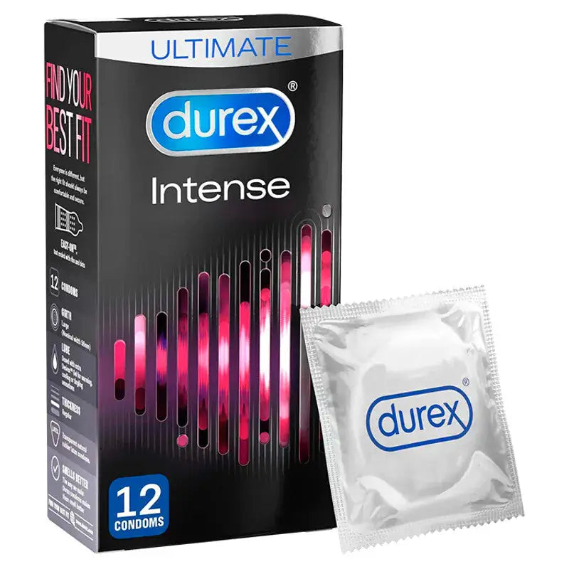 Durex Intense Ribbed Condoms with Warming and Stimulating Features