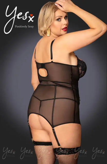 Elegance Redefined with YesX YX955Q Black Chemise and Floral Lace