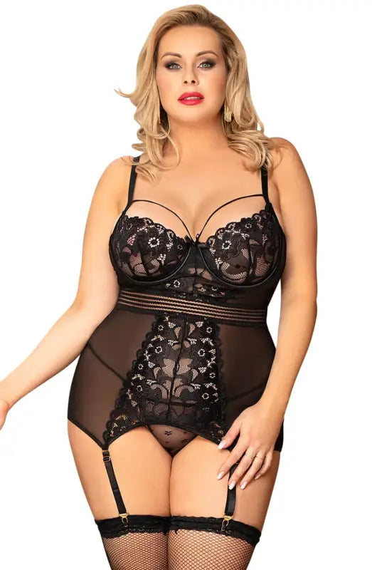 Elegance Redefined with YesX YX955Q Black Chemise and Floral Lace