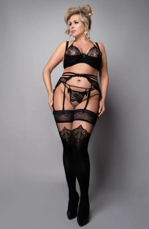 Elegant Plus Size Black Skin Hold Ups for Unmatched Comfort