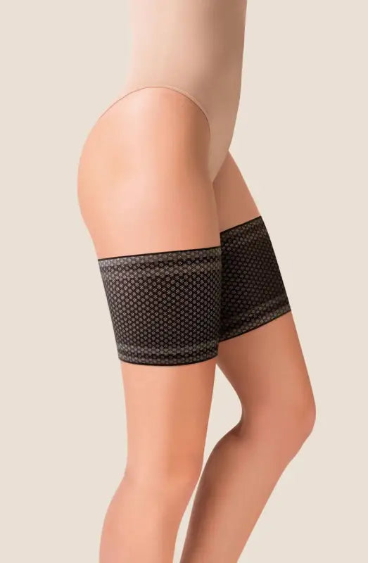 Elevate Elegance with Gabriella Mesh Thigh Bands in Black