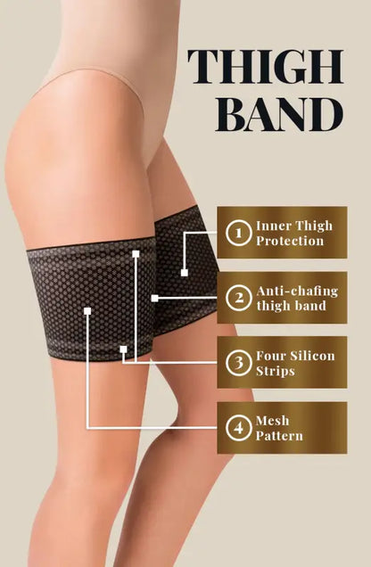 Elevate Elegance with Gabriella Mesh Thigh Bands in Black