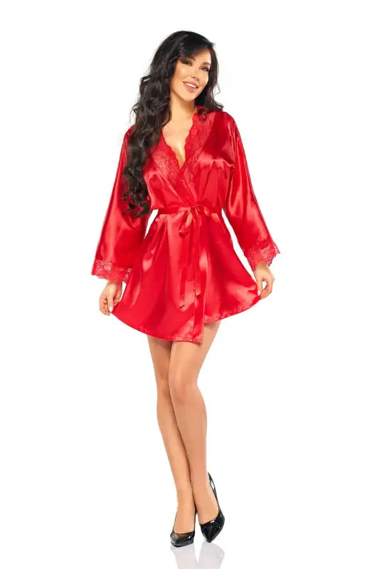 Elevate Elegance with the Sherie Peignoir Red from Beauty Night BN6670 - One Size (S-L)