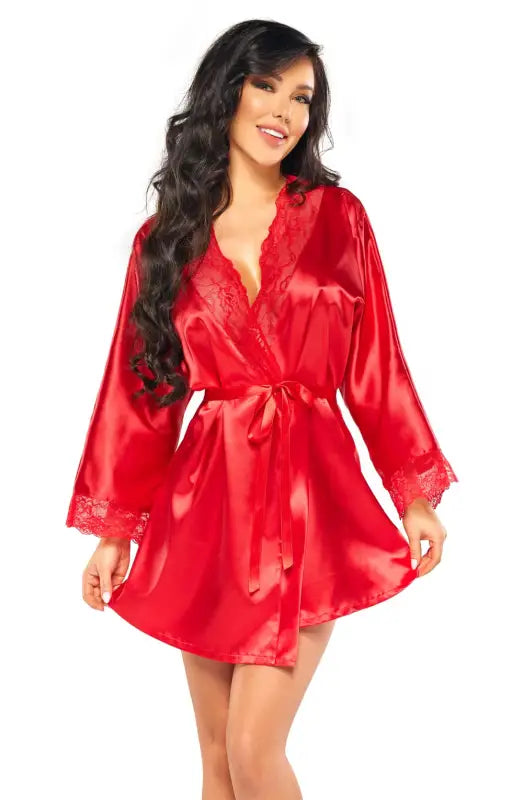 Elevate Elegance with the Sherie Peignoir Red from Beauty Night BN6670 - One Size (S-L)
