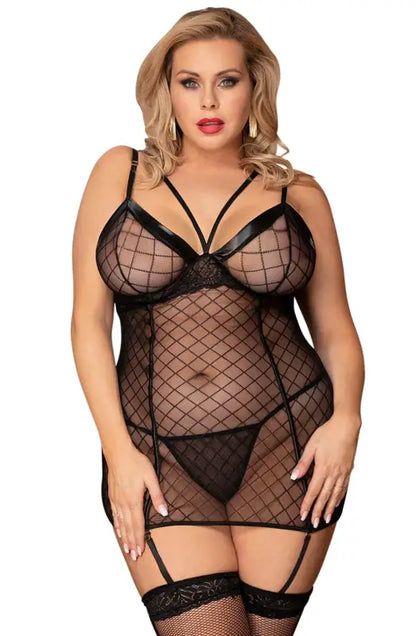 Elevate Elegance with the YesX YX954Q Black Seductive Mesh Chemise