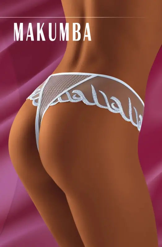 Elevate Elegance with Wolbar Makumba White Unusual Thong and Delicate Embroidery