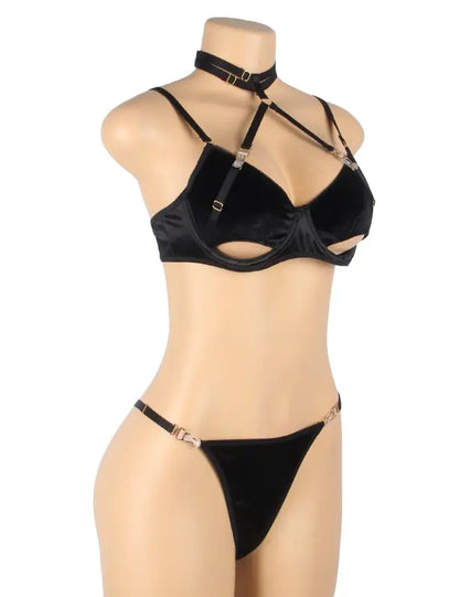 Elevate Elegance with YesX YX871 Hollow Cut Halter Bra Set