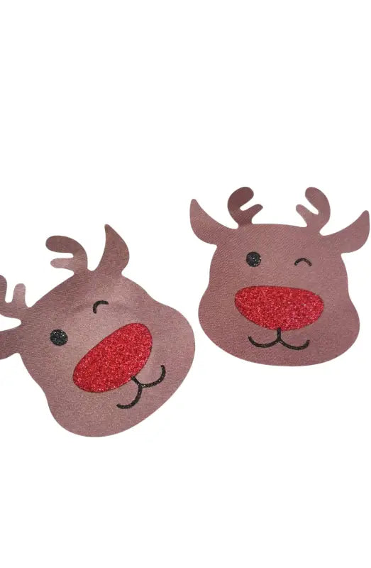 Elevate Festivities with YesX YX960 Brown Self-Adhesive Reindeer Nipple Covers - One Size
