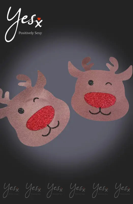 Elevate Festivities with YesX YX960 Brown Self-Adhesive Reindeer Nipple Covers - One Size