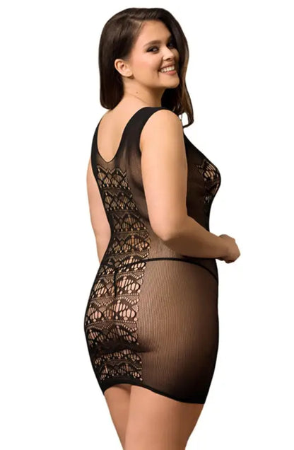 Elevate Intimacy with the YesX YX820Q Black Sleeveless Bodystocking Dress - One Size (Plus)