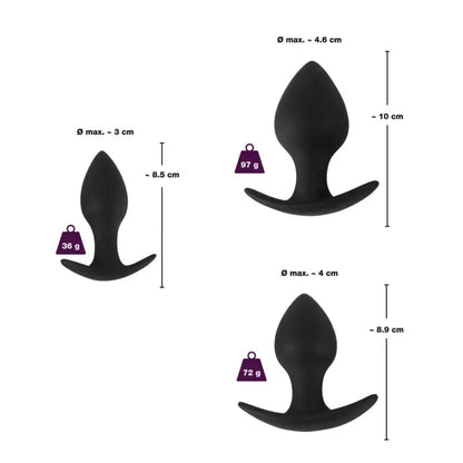 Elevate Sensations with the Black Velvet Silicone Three Piece Anal Training Set