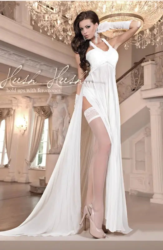 Elevate Your Elegance with Ballerina 800 Hold Ups Infused with Pheromones Avorio