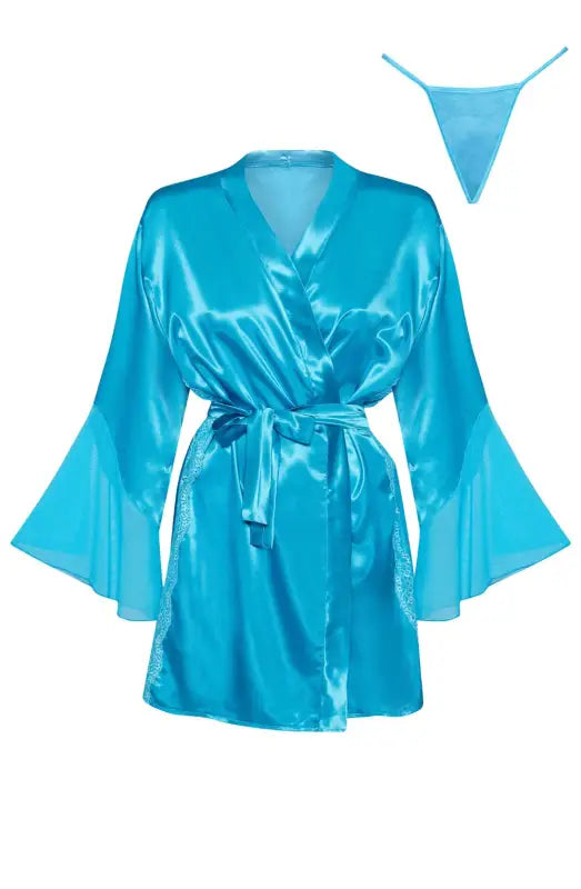 Elevate Your Elegance with Marlene Peignoir Turquoise BN6659 - One Size (S-L)