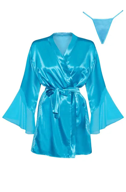 Elevate Your Elegance with Marlene Peignoir Turquoise BN6659 - One Size (S-L)
