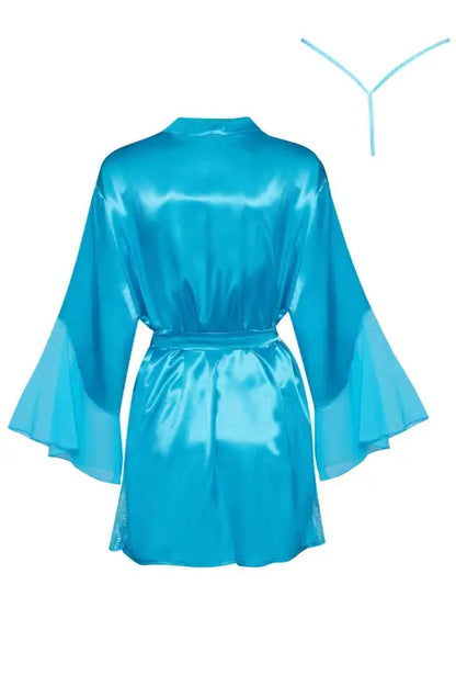 Elevate Your Elegance with Marlene Peignoir Turquoise BN6659 - One Size (S-L)