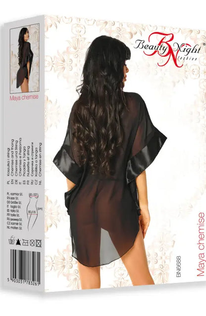 Elevate Your Elegance with Marlene Peignoir Turquoise BN6659 - One Size (S-L)