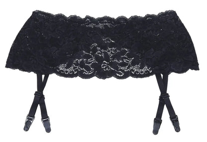 Elevate Your Elegance with the Shirley of Hollywood Black Suspender Belt - One Size