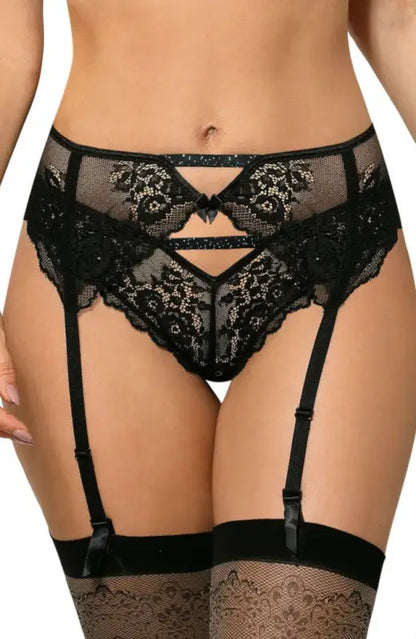 Elevate Your Sensual Style with Roza Kena Black Suspender Belt