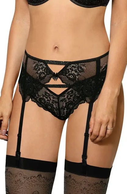 Elevate Your Sensual Style with Roza Kena Black Suspender Belt