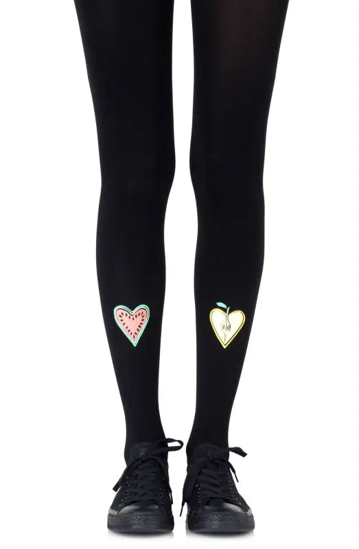Elevate Your Style with Zohara Fruit Cocktail Black Print Tights