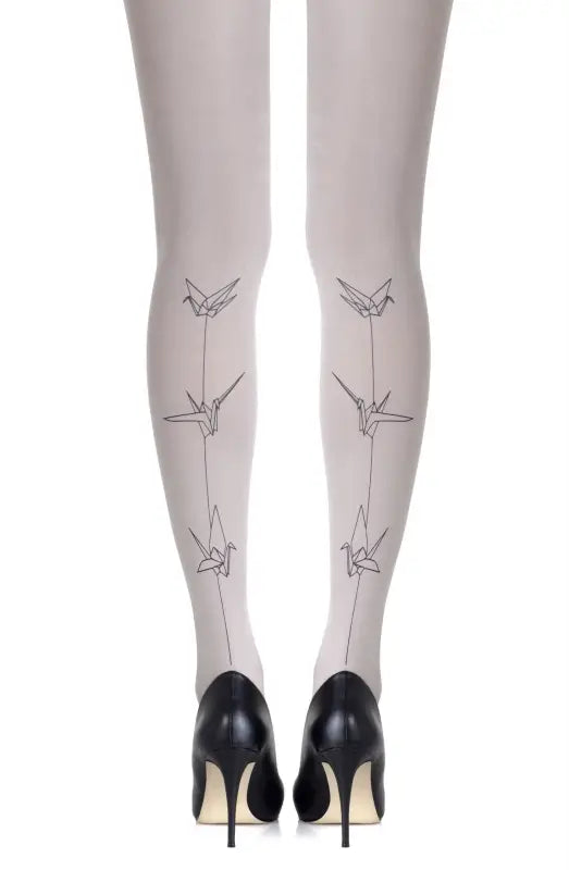 Elevate Your Style with Zohara Paper Planes Light Grey Tights - Size 1