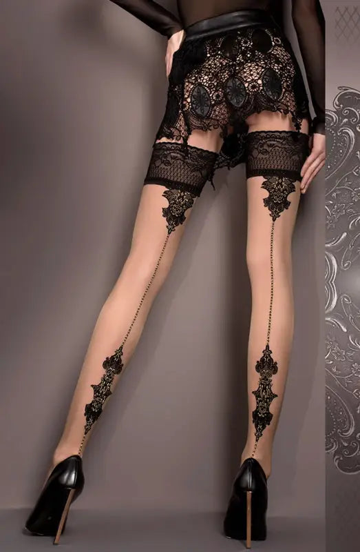 Embrace Elegance with Ballerina 419 Stunning Hold Ups Nero