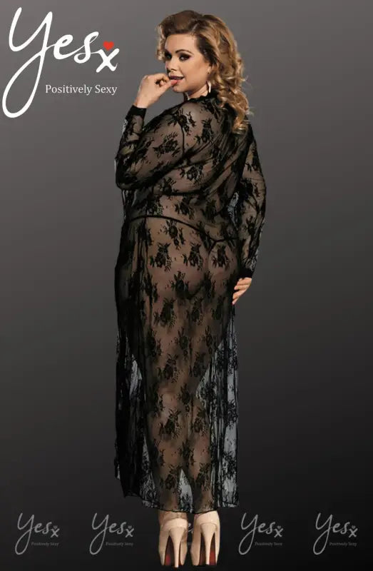 Embrace Elegance with the YesX YX824Q Long Lacey Dressing Gown