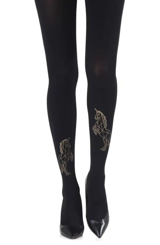 Enchanting Zohara Magic Dance Gold Print Tights for Captivating Style