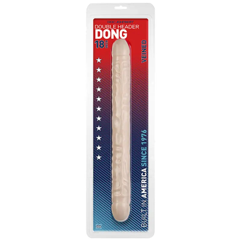 Exciting Double Header 18 Inch Veined Dong in Flesh Pink for Versatile Play