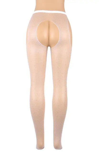 Experience Allure with YesX YX850 Sparkly Fishnet Black Tights - XS/M