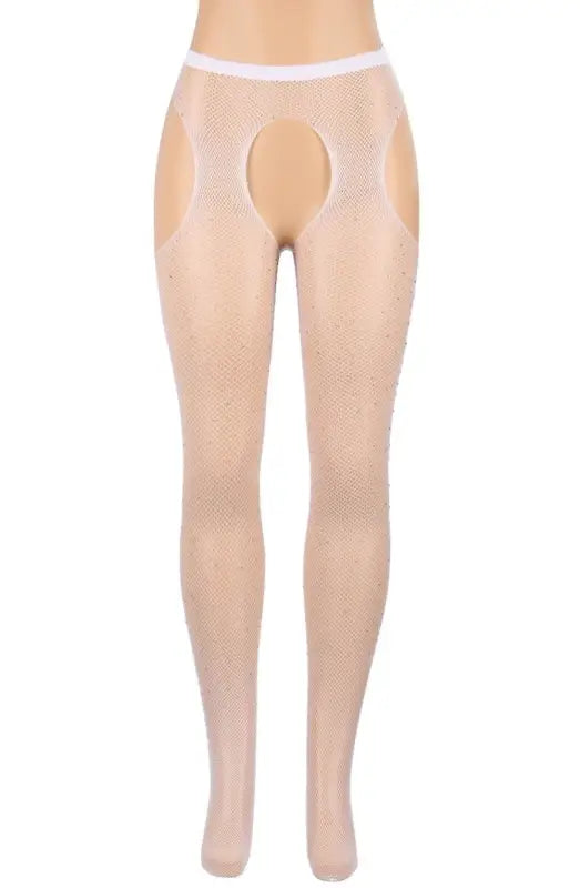 Experience Allure with YesX YX850 Sparkly Fishnet Black Tights - XS/M