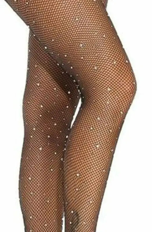 Experience Allure with YesX YX850 Sparkly Fishnet Black Tights - XS/M