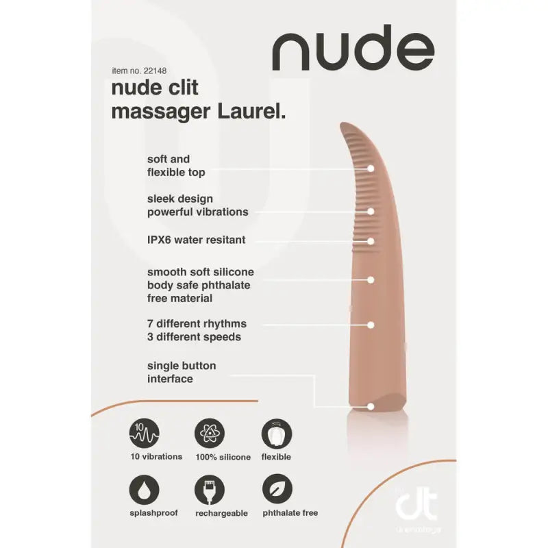 Experience Bliss with Nude Laurel Mini Travel Massager for Ultimate Pleasure