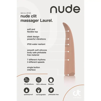 Experience Bliss with Nude Laurel Mini Travel Massager for Ultimate Pleasure