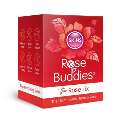 Experience Bliss with Skins Rose Buddies Flix Clitoral Massager Red