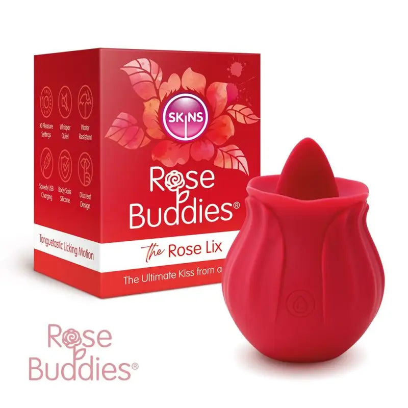 Experience Bliss with Skins Rose Buddies Flix Clitoral Massager Red