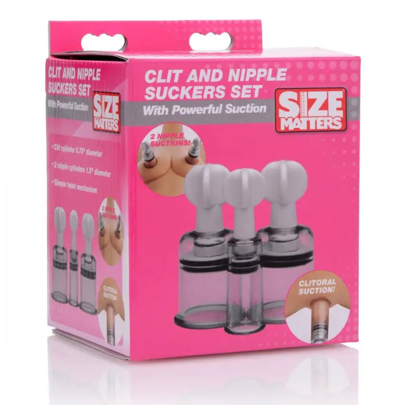 Experience Bliss with the Size Matters Clit and Nipple Sucker Set