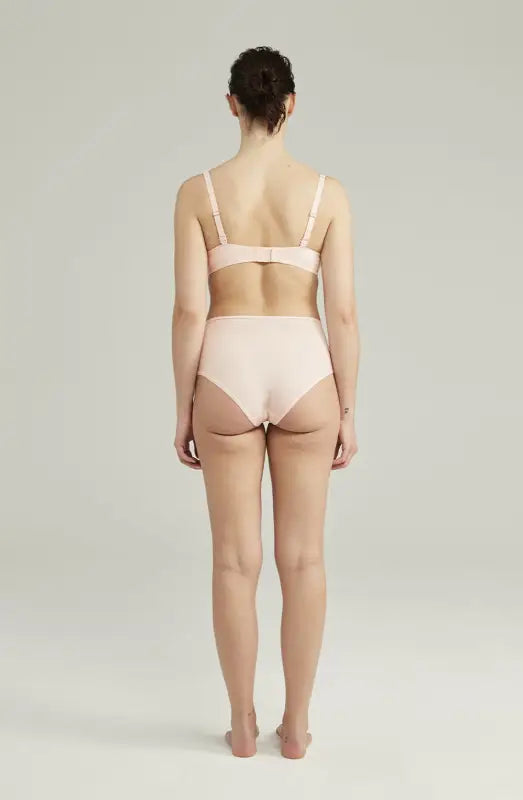 Experience Comfort with Second Skin Stretch High Waist Brief in Blush Pink