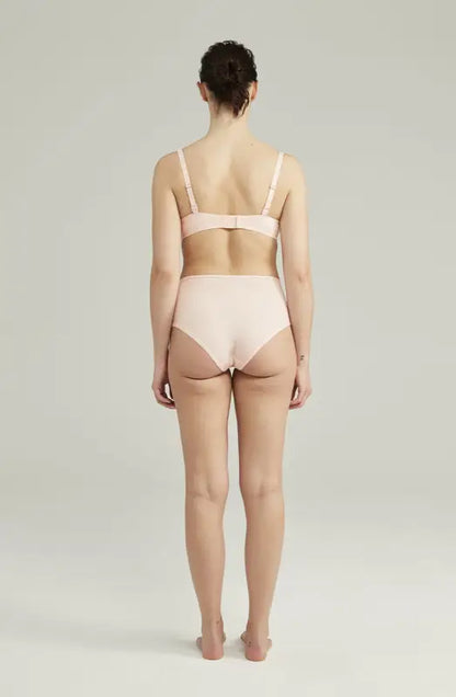 Experience Comfort with Second Skin Stretch High Waist Brief in Blush Pink