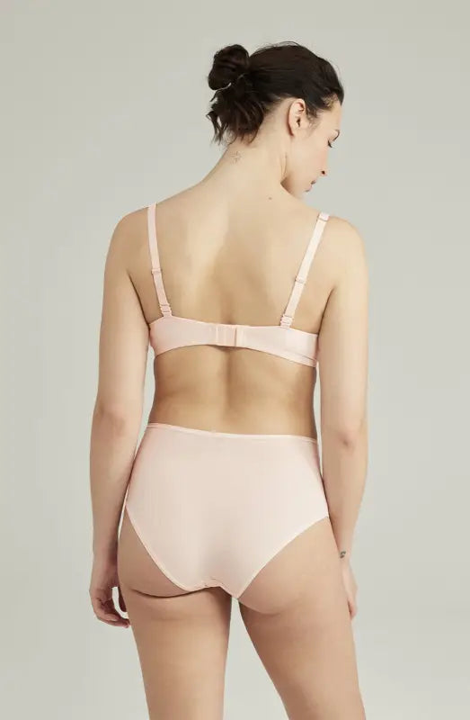 Experience Comfort with Second Skin Stretch High Waist Brief in Blush Pink
