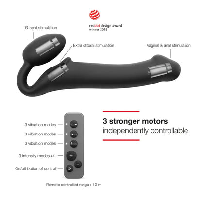Strap On Me - Vibrating Bendable Strap-On - M - Black