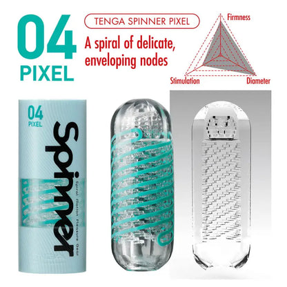 Experience Ecstasy with the Tenga 04 Pixel Spinner Masturbator