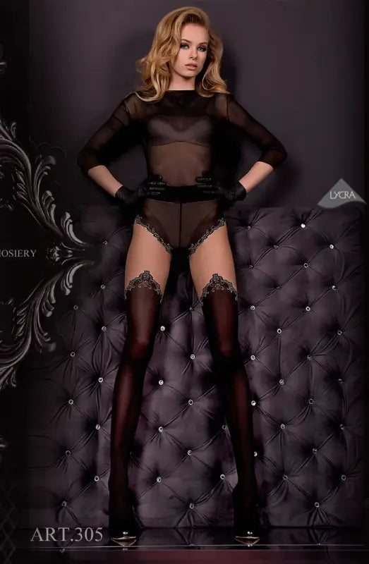 Experience Elegance with Ballerina 305 Tights Nero Featuring Skin Effect